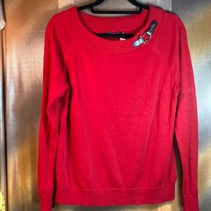 Red Ralph‎ Lauren scoop neck sweater with leather detail 40” bust. 36” waist 130